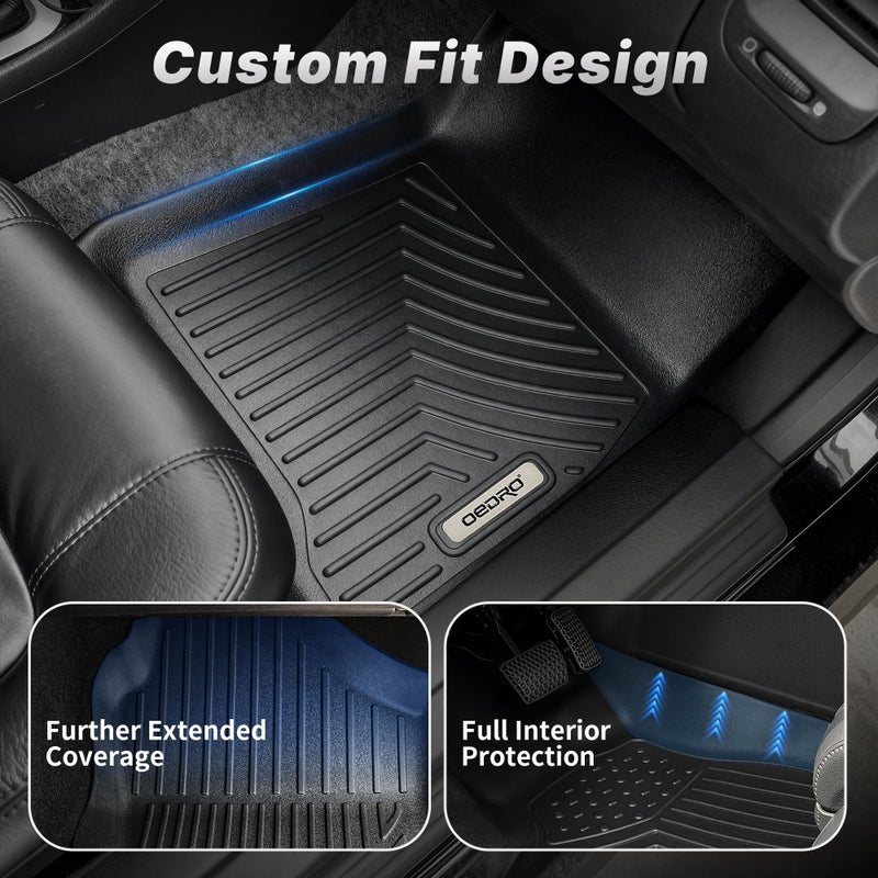 OEDRO Floor Mats for 2016-2020 Kia Optima/2015-2019 Hyundai Sonata, Black TPE Custom Fit Liners, All Weather Protection Car Mats Front and Rear Row Set - Image 4